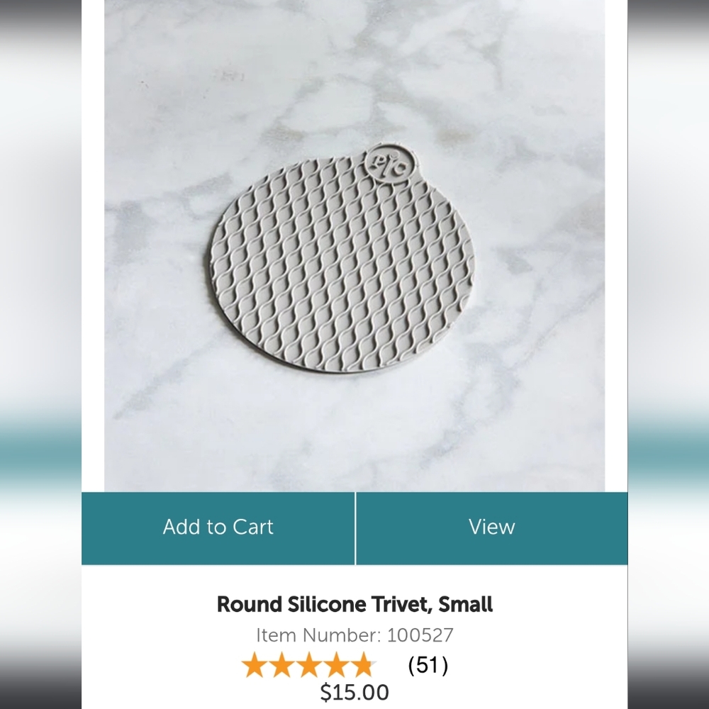 Pampered Chef - Round Silicone Trivet - Gray